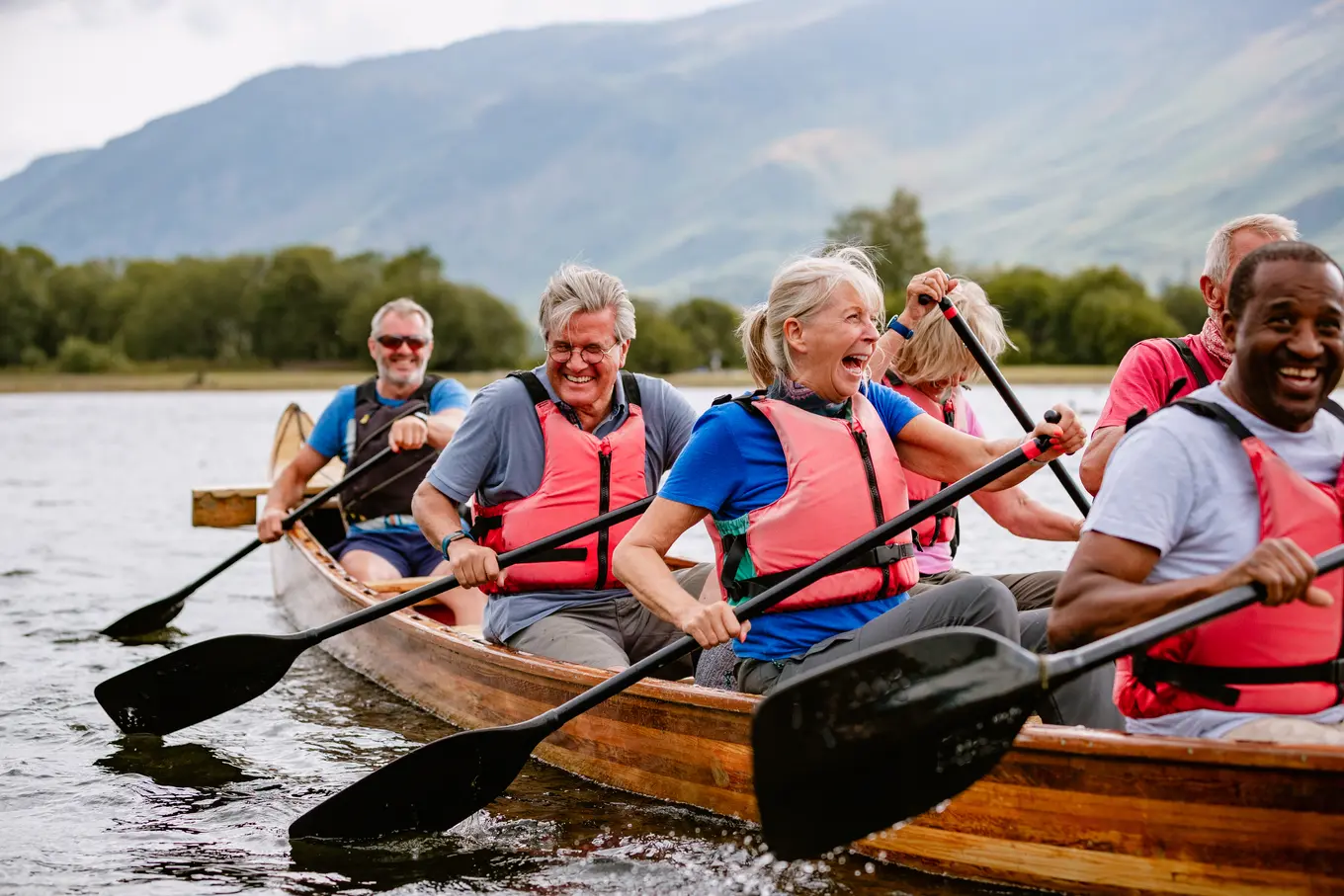retirees in a boat